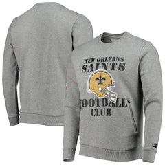 New Orleans Saints Starter Locker Room Throwback End Zone Pullover Sweatshirt - Gray Pullover