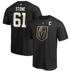 Mark Stone Vegas Golden Knights Fanatics Authentic Stack Player Name & Number Captain Patch T-Shirt - Black | US 4363048