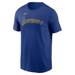 Seattle Mariners Nike Cooperstown Collection Wordmark T-Shirt - Royal T-shirts