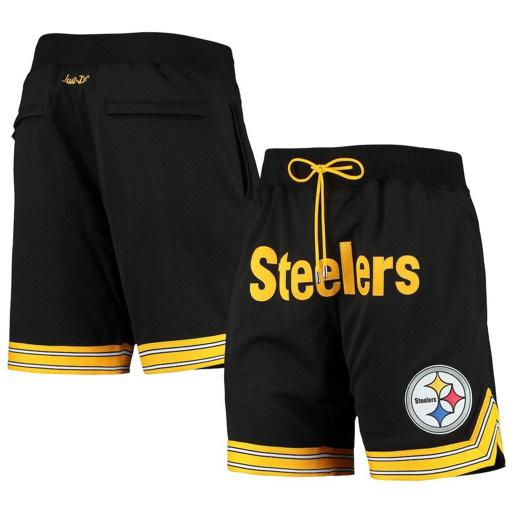 Pittsburgh Steelers Just Don Gold Rush Shorts - Black Shorts