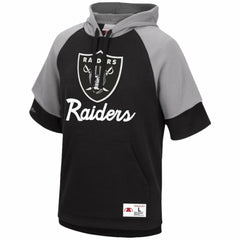 Las Vegas Raiders Home Advantage Raglan Short Sleeve Pullover Hoodie - Black Hoodies