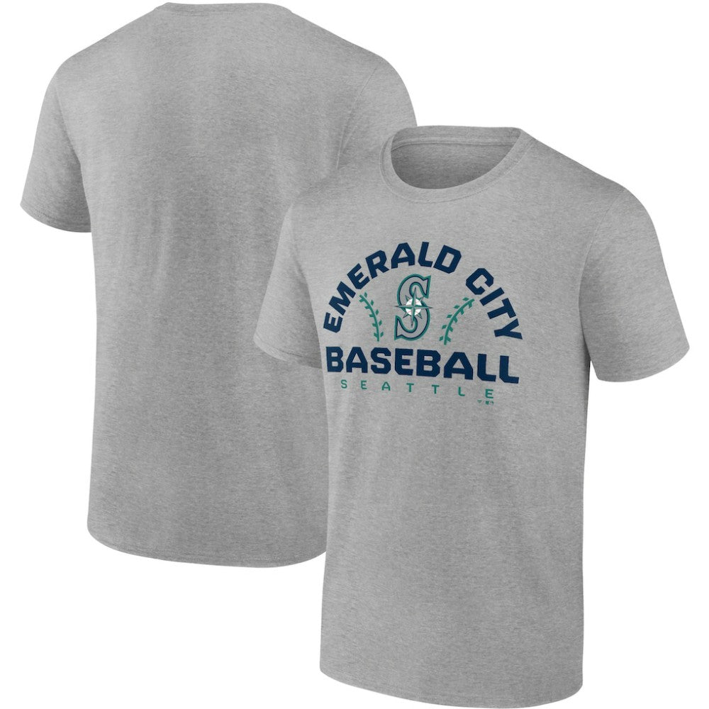 Seattle Mariners Fanatics Iconic Go for Two T-Shirt - Heathered Gray T-shirts