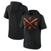 San Francisco Giants Fanatics Iconic Rebel Short Sleeve Hooded Top - Black Tops
