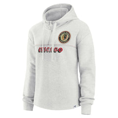 Chicago Blackhawks Fanatics Women's True Classics Legacy Quarter-Zip Hoodie - Ash | US 4370583