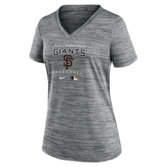 San Francisco Giants Nike Women's Authentic Collection Velocity Performance V-Neck T-Shirt - Anthracite T-shirts