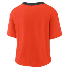 San Francisco Giants Nike Women's Team First High Hip Boxy T-Shirt - Orange/Black T-shirts