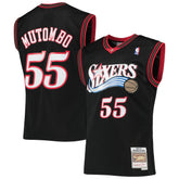 Dikembe Mutombo Philadelphia 76ers Hardwood Classics Swingman Jersey Black - Mitchell & Ness