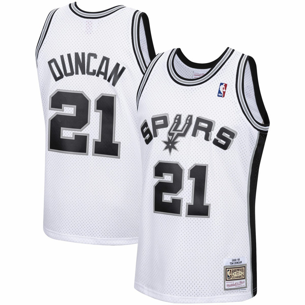Tim Duncan San Antonio Spurs 1998/99 Hardwood Classics Swingman Jersey White - Mitchell & Ness