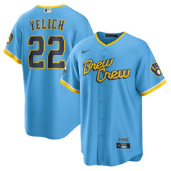 Christian Yelich Milwaukee Brewers Nike City Connect Replica Player Jersey - Powder Blue Jerseys
