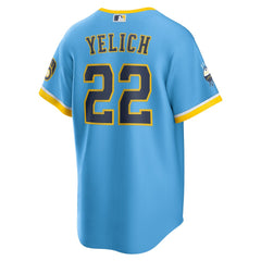 Christian Yelich Milwaukee Brewers Nike City Connect Replica Player Jersey - Powder Blue Jerseys