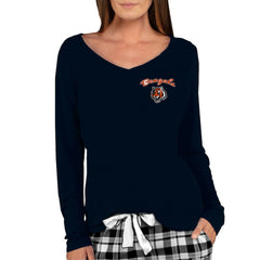 Cincinnati Bengals Concepts Sport Women's Marathon Knit Long Sleeve Lightweight V-Neck Lounge Top - Black Tops