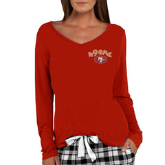 San Francisco 49ers Concepts Sport Women's Marathon Knit Long Sleeve Lightweight V-Neck Lounge Top - Scarlet Tops