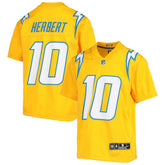 Justin Herbert Los Angeles Chargers Youth Inverted Team Game Jersey - Gold Jerseys