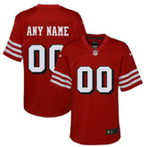San Francisco 49ers Youth Alternate Custom Game Jersey - Scarlet Jerseys