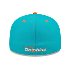 Miami Dolphins New Era Flipside 2Tone 59FIFTY Fitted Hat - Aqua/Orange Hats