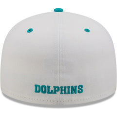 Miami Dolphins New Era Flipside 2Tone 59FIFTY Fitted Hat - White/Aqua Hats