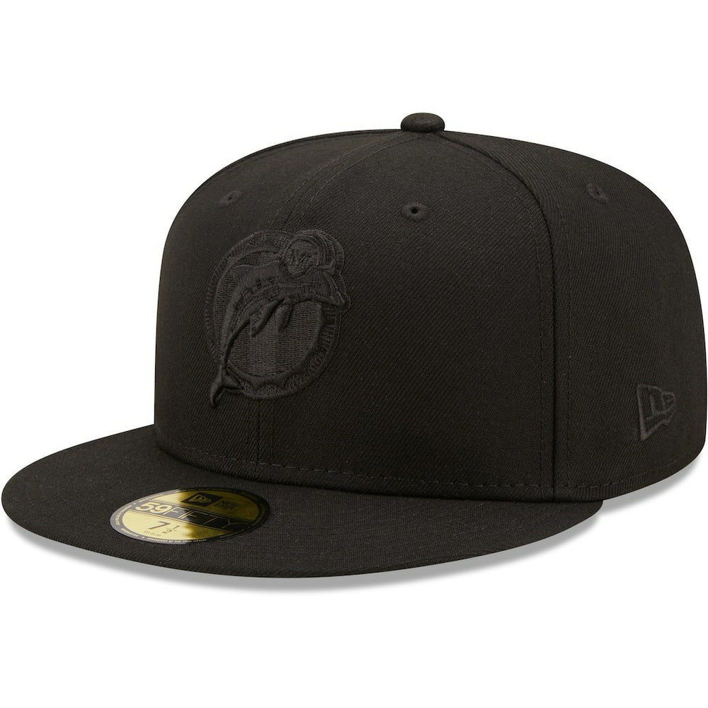 Miami Dolphins New Era Team Black on Black Alternate Logo 59FIFTY Fitted Hat