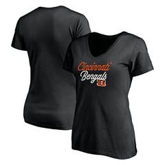 Cincinnati Bengals Women's Long Stride V-Neck T-Shirt - Black T-shirts