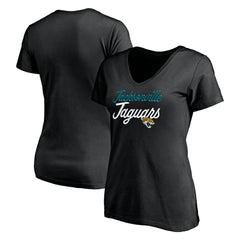Jacksonville Jaguars Women's Long Stride V-Neck T-Shirt - Black T-shirts