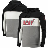 Miami Heat Junk Food Wordmark Colorblock Fleece Pullover Hoodie Black/White outlet