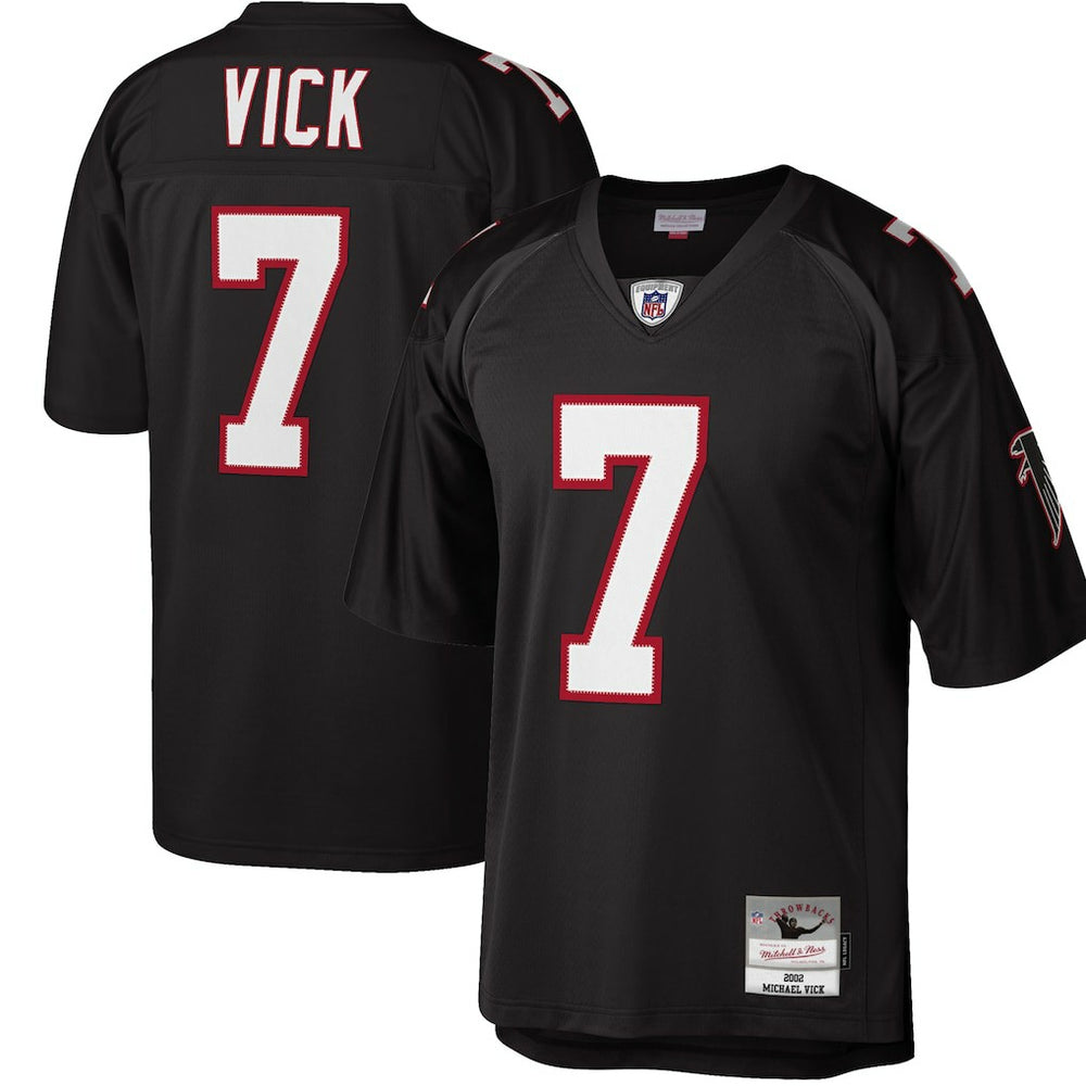 Michael Vick Atlanta Falcons Big & Tall 2002 Retired Player Replica Jersey - Black Jerseys