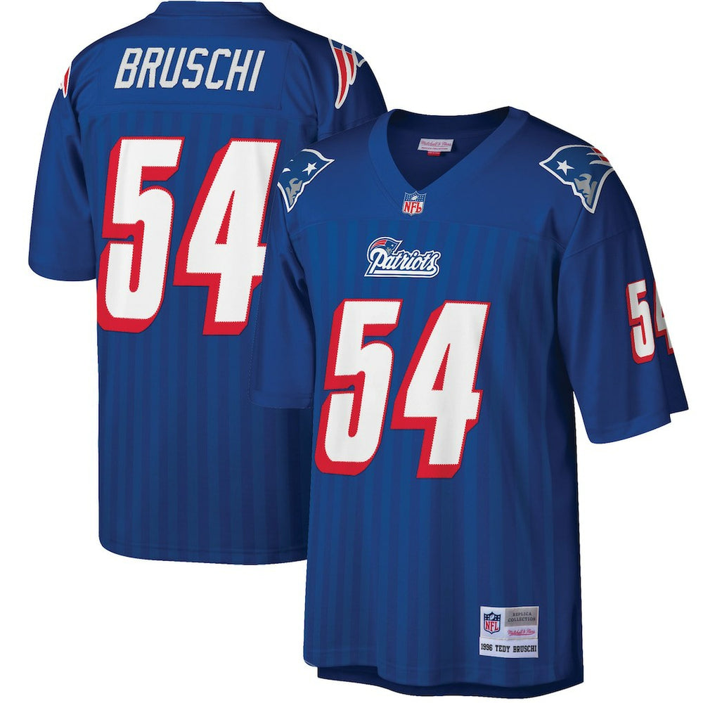 Tedy Bruschi New England Patriots Big & Tall 1996 Retired Player Replica Jersey - Royal Jerseys