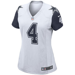 Dak Prescott Dallas Cowboys Women's Alternate Game Jersey - White Jerseys