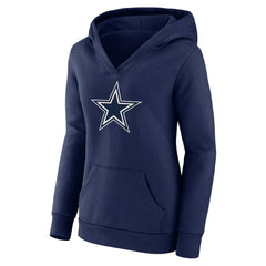 Dak Prescott Dallas Cowboys Women's Player Icon Name & Number V-Neck Pullover Hoodie - Navy Hoodies