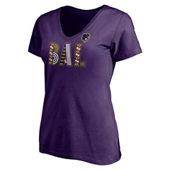 Baltimore Ravens Women's Hometown Collection Wildcat V-Neck T-Shirt - Purple T-shirts