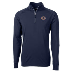 Chicago Bears Cutter & Buck Adapt Eco Knit Quarter-Zip Pullover Jacket - Navy Pullover