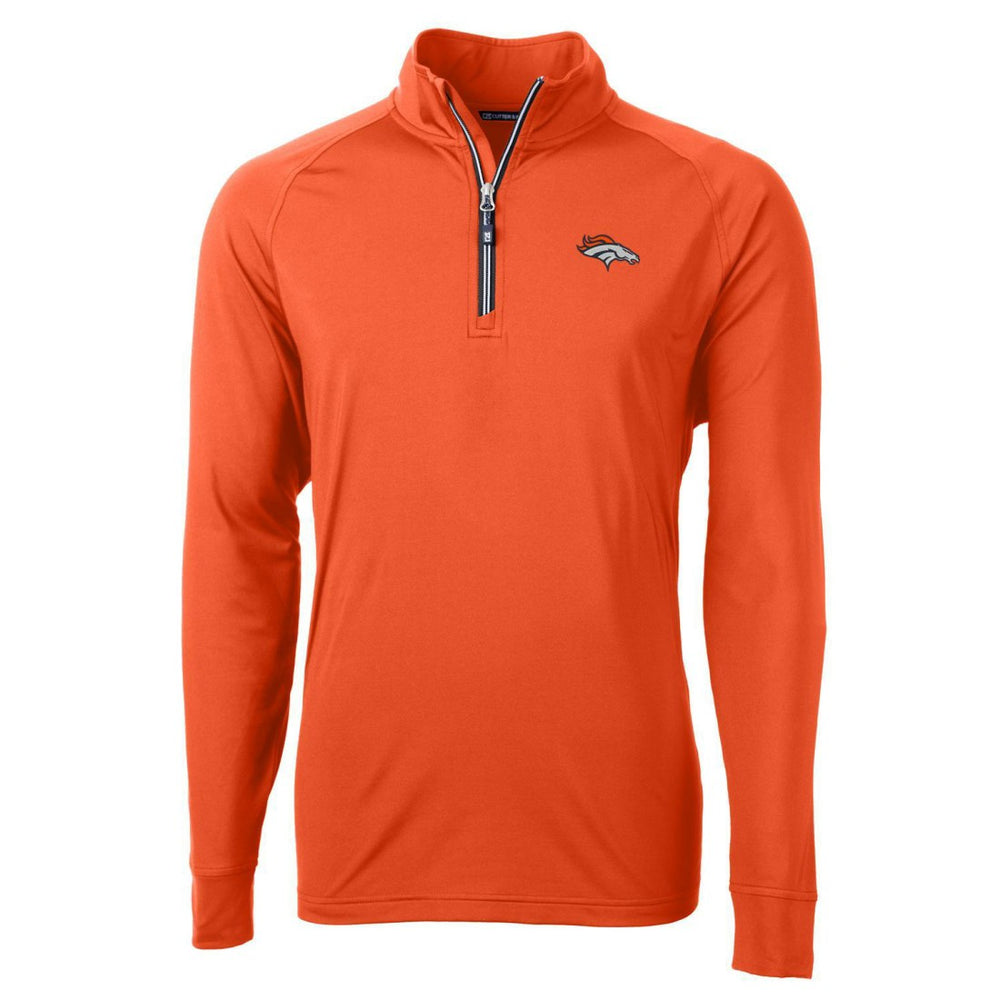 Denver Broncos Cutter & Buck Adapt Eco Knit Quarter-Zip Pullover Jacket - Orange Pullover