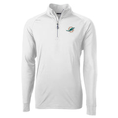 Miami Dolphins Cutter & Buck Adapt Eco Knit Quarter-Zip Pullover Jacket - White Pullover