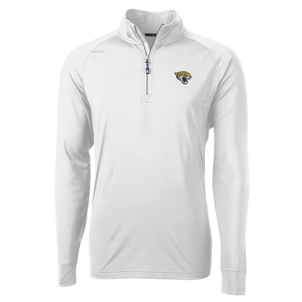 Jacksonville Jaguars Cutter & Buck Adapt Eco Knit Quarter-Zip Pullover Jacket - White Pullover