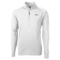 Los Angeles Chargers Cutter & Buck Adapt Eco Knit Quarter-Zip Pullover Jacket - White Pullover