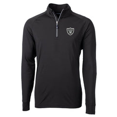 Las Vegas Raiders Cutter & Buck Adapt Eco Knit Quarter-Zip Pullover Jacket - Black Pullover