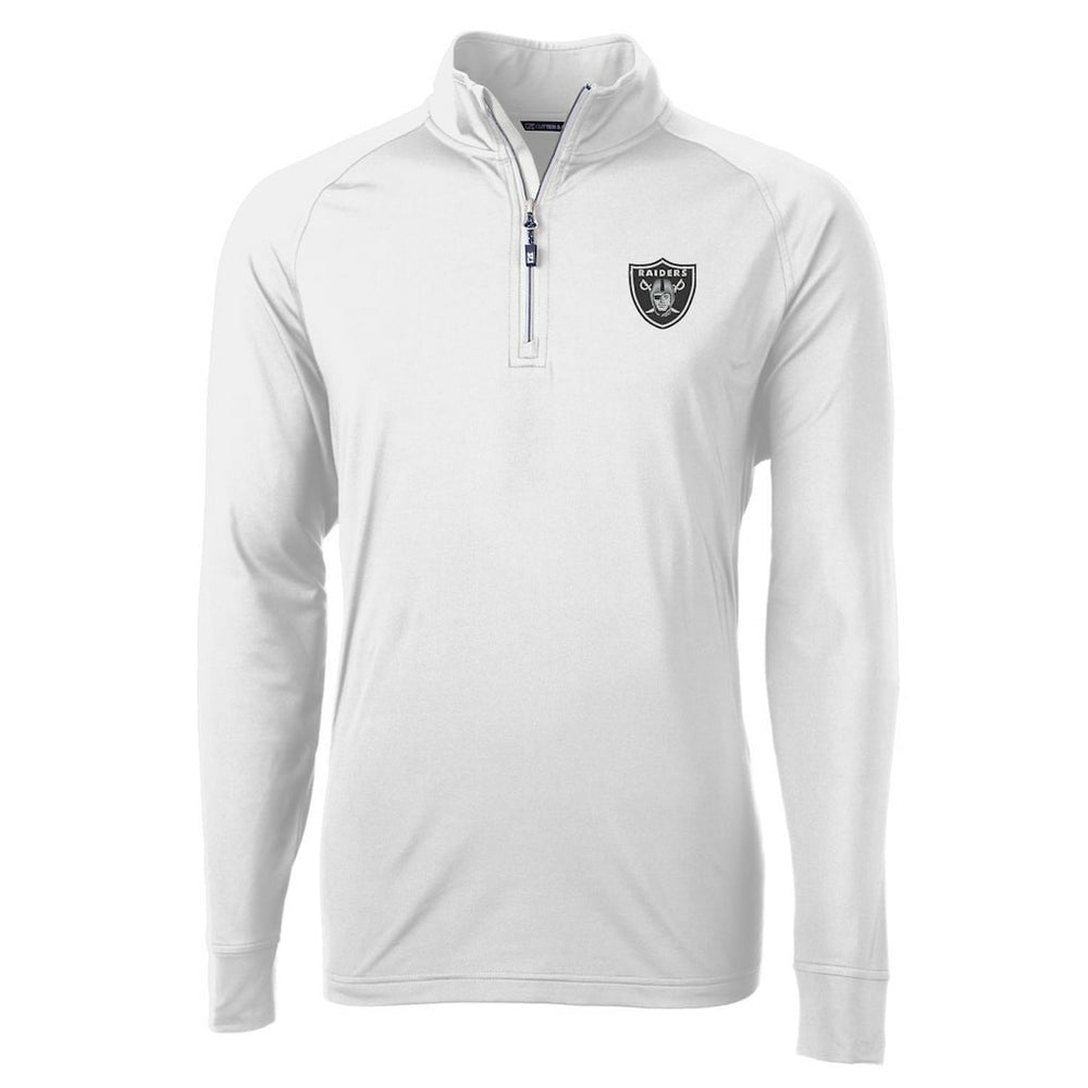 Las Vegas Raiders Cutter & Buck Adapt Eco Knit Quarter-Zip Pullover Jacket - White Pullover