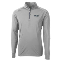 Seattle Seahawks Cutter & Buck Adapt Eco Knit Quarter-Zip Pullover Jacket - Gray Pullover