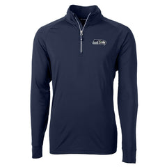 Seattle Seahawks Cutter & Buck Adapt Eco Knit Quarter-Zip Pullover Jacket - College Navy Pullover