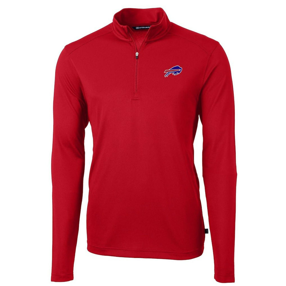 Buffalo Bills Cutter & Buck Virtue Eco Pique Recycled Quarter-Zip Pullover Jacket - Red Pullover