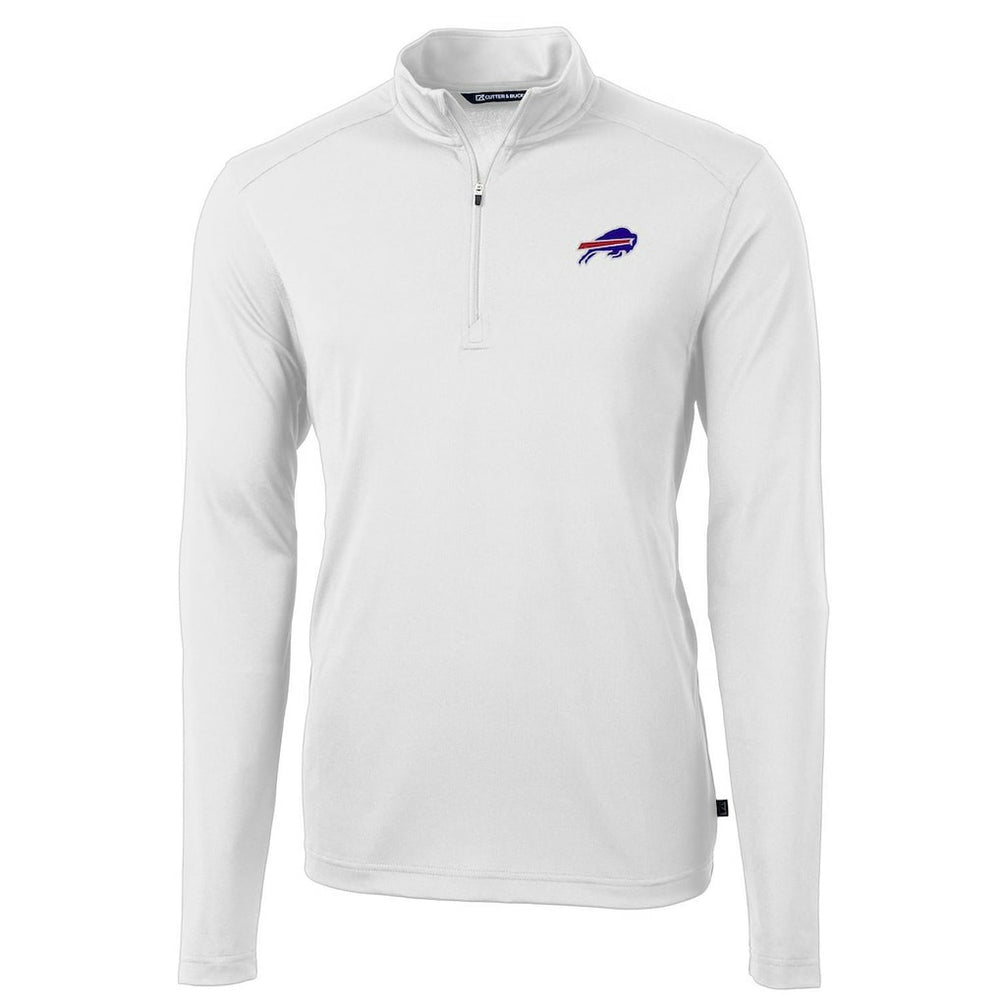 Buffalo Bills Cutter & Buck Virtue Eco Pique Recycled Quarter-Zip Pullover Jacket - White Pullover