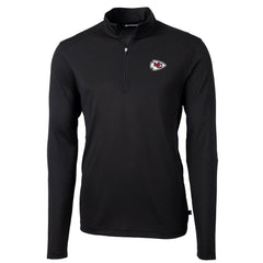 Kansas City Chiefs Cutter & Buck Virtue Eco Pique Recycled Quarter-Zip Pullover Jacket - Black Pullover