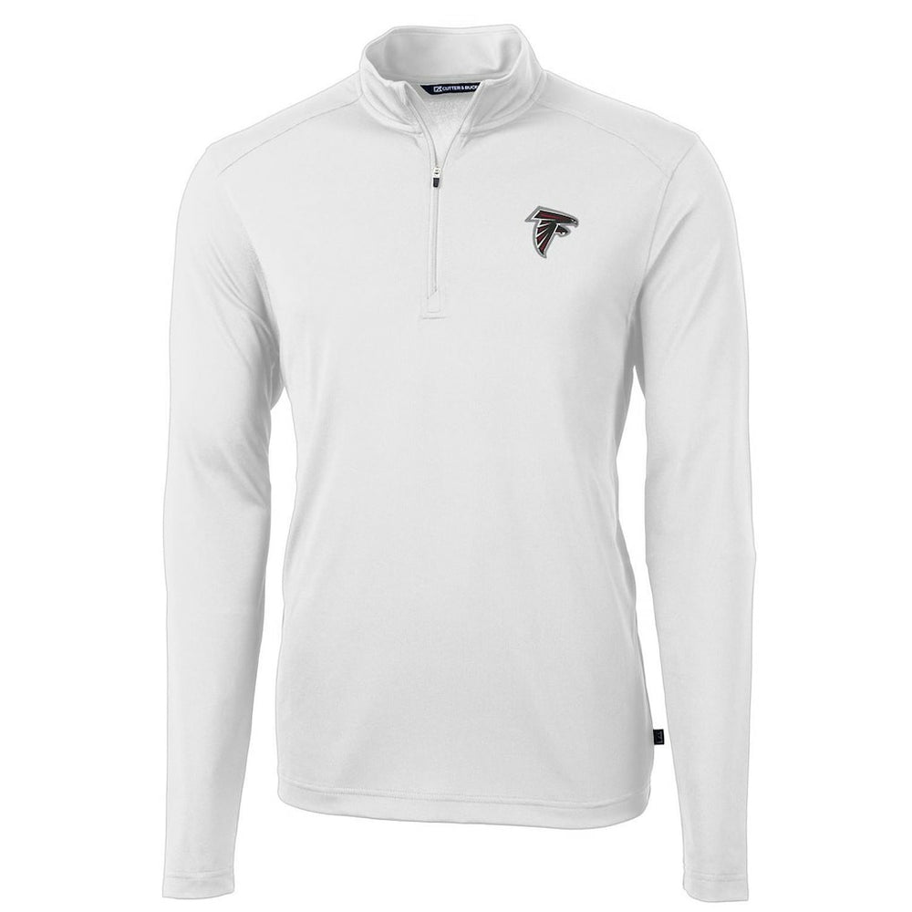 Atlanta Falcons Cutter & Buck Virtue Eco Pique Recycled Quarter-Zip Pullover Jacket - White Pullover