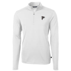 Atlanta Falcons Cutter & Buck Virtue Eco Pique Recycled Quarter-Zip Pullover Jacket - White Pullover