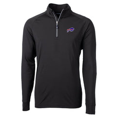 Buffalo Bills Cutter & Buck Big & Tall Adapt Eco Knit Quarter-Zip Pullover Jacket - Black Pullover
