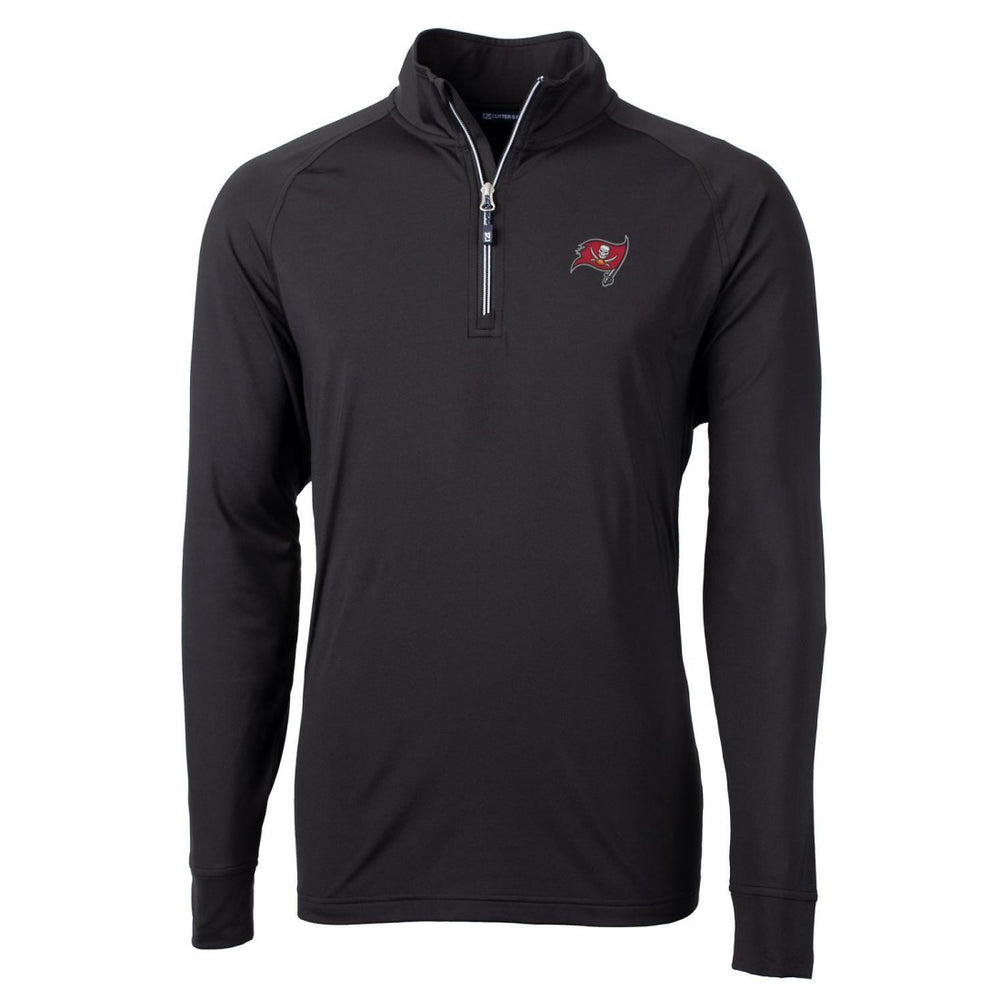 Tampa Bay Buccaneers Cutter & Buck Big & Tall Adapt Eco Knit Quarter-Zip Pullover Jacket - Black Pullover