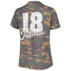 Justin Jefferson Minnesota Vikings Women's Name & Number Tri-Blend V-Neck T-Shirt - Camo T-shirts