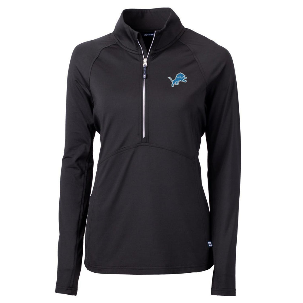 Detroit Lions Cutter & Buck Women's Adapt Eco Knit Half-Zip Pullover Jacket - Black Pullover