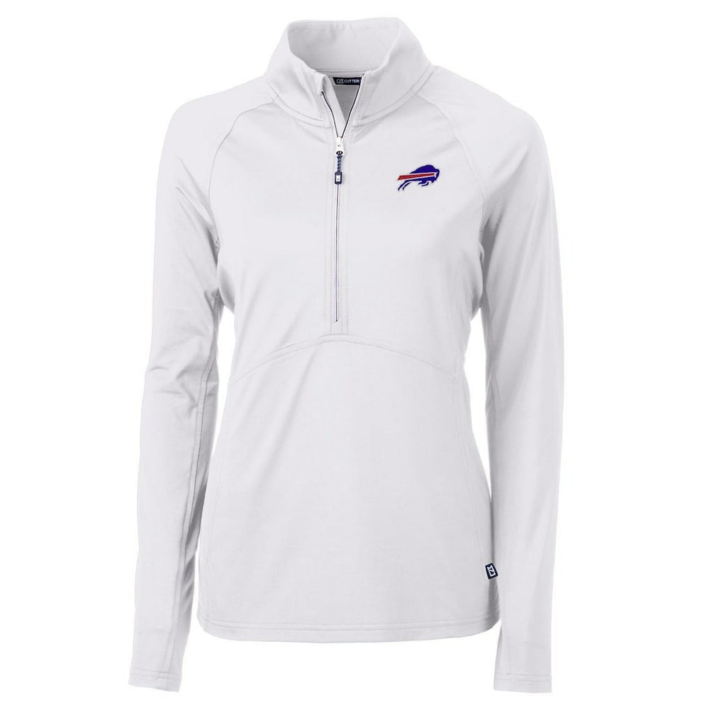 Buffalo Bills Cutter & Buck Women's Adapt Eco Knit Half-Zip Pullover Jacket - White Pullover
