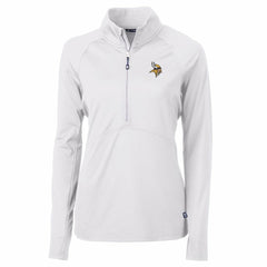Minnesota Vikings Cutter & Buck Women's Adapt Eco Knit Half-Zip Pullover Jacket - White Pullover
