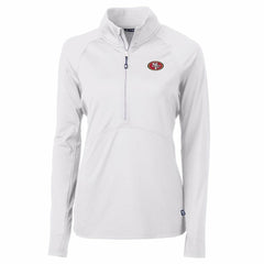 San Francisco 49ers Cutter & Buck Women's Adapt Eco Knit Half-Zip Pullover Jacket - White Pullover